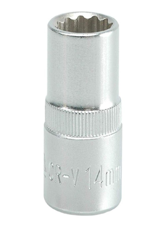 Yato YT-1276 Bihexagonal Socket of Size 14mm & Length 38mm Suitable for 1/2 inch drive Socket Wrench Set |DIN3121 CrV Chromium Satin Plated Steel|Socket Tool Box|Use: Mechanical Tools|Industrial tool" - Image 1